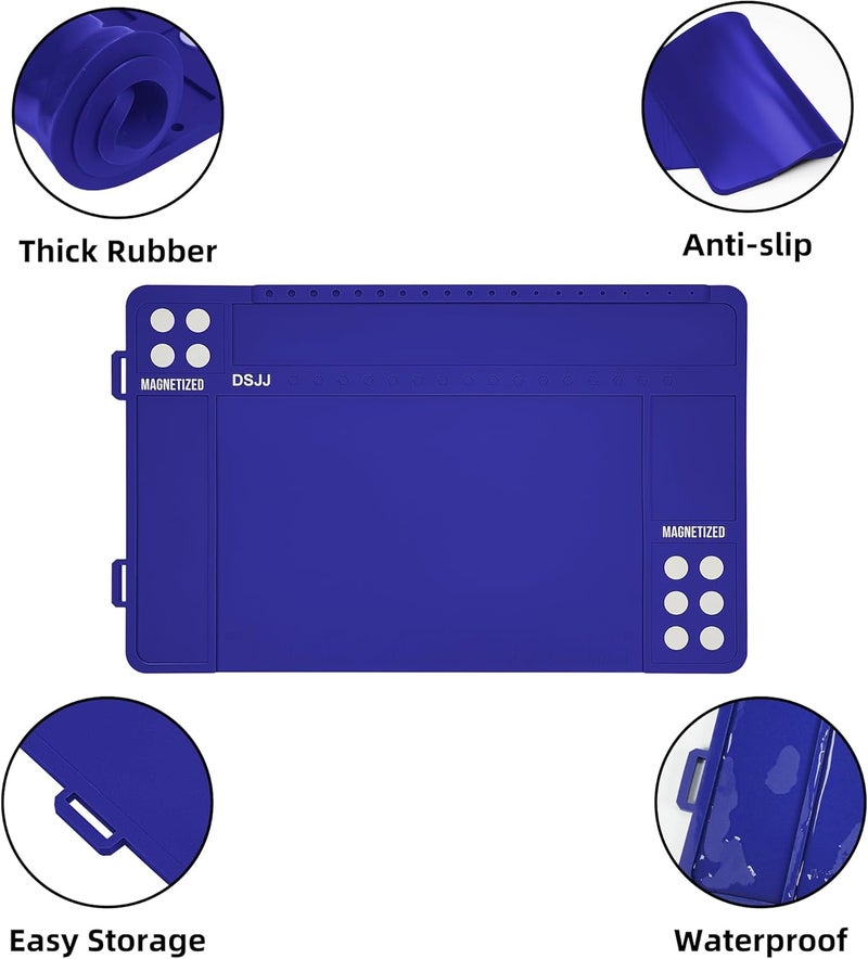 CKPART Gun Cleaning Mat, Premium Magnetic Pad With Organizer Parts Tray, Anti-Slip Rubberized Pistol Mat, Protective Workbench Mat for Gun Cleaning (16.5"x 10.43") - Image 5